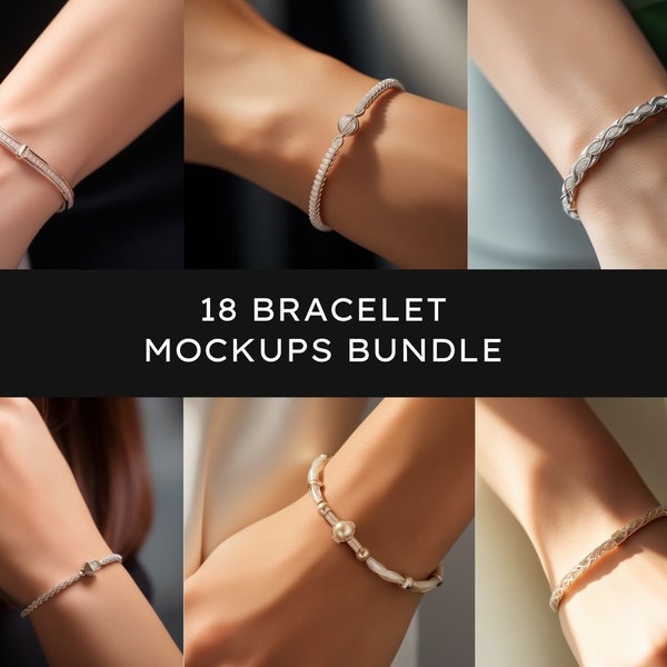 Bracelet Mockups Bundle, jewelry Mockups, High Quality Mockups Bracelet Models, Bracelet Display, Jewellery Templates