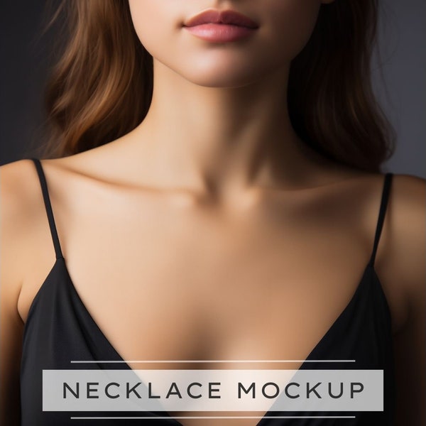 Necklace Mockups, Jewelry Mockup, Necklace Display, Necklace Models Elegant Necklace Display Mockup, High Quality Mockups Necklace Model