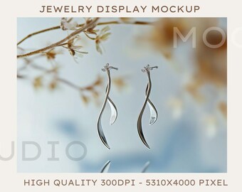 Minimalist Nature-Inspired Jewelry Display Background, Soft Blurred Floral Backdrop for Product Presentation