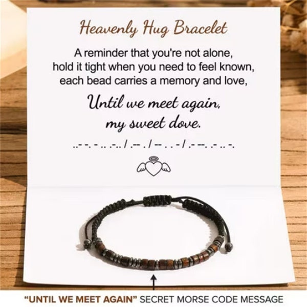 Until We Meet Again Bracelet - Hug From Heaven Morse Code Bracelet - A Hug Sent From Heaven -Memory Gift For Him Her -Unique Christmas Gift