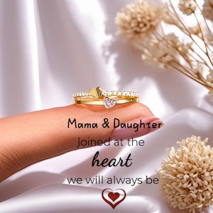 Mother’s Ring - Mama & Daughter Joined At the Heart - Birthday Gifts For Mom - Unique Gift For Daughter - Mother&#39;s Day Gift - Christmas Gift