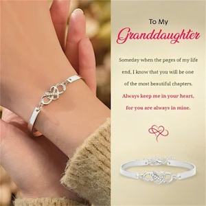 To My Granddaughter -  Keep Me in Your Heart Infinity Bracelet - Gift For Daughter - Unique Birthday Gift For Her - Christmas Gift For Her