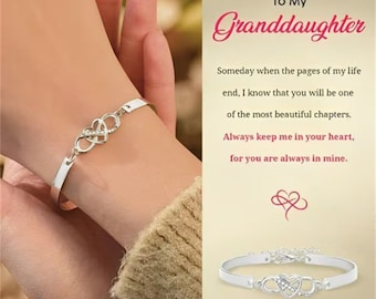 To My Granddaughter -  Keep Me in Your Heart Infinity Bracelet - Gift For Daughter - Unique Birthday Gift For Her - Christmas Gift For Her