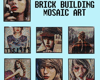 Taylor Swift building brick mosaic art