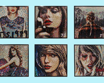 Taylor Swift building brick mosaic art