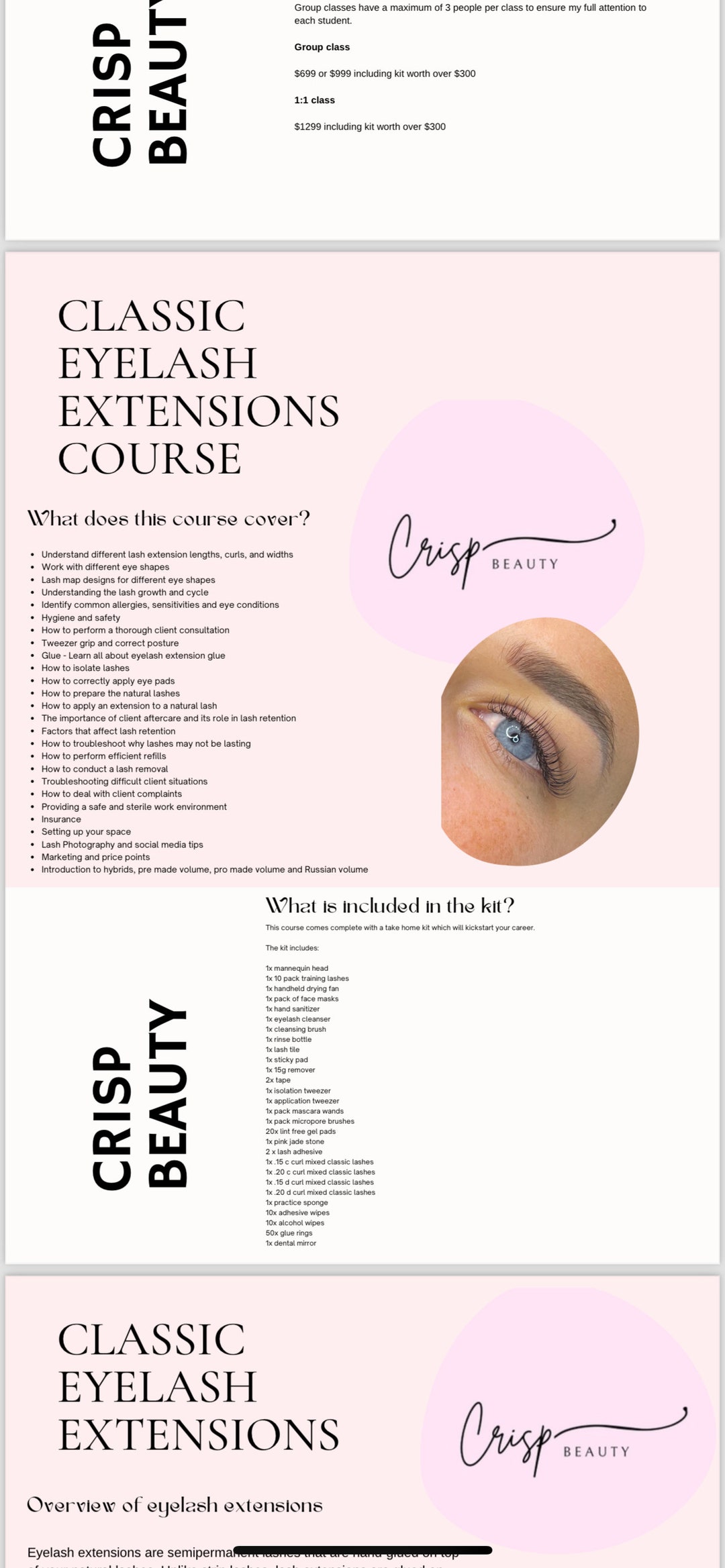 Eyelash Extension Course Manual - Etsy