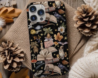 Cute Bookish Tough iPhone 16 Case Back to School of Magic Pro Max Plus Phone Case Witchy Cute Case Birthday Gift Book Lover Gift Halloween