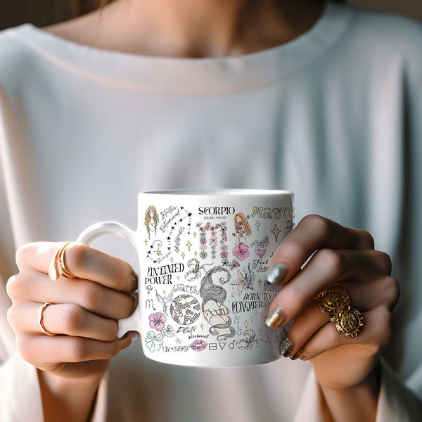 Scorpio Mug Scorpio Zodiac Coffee Tea Cup Scorpio Astrology Gift Cool November Birthday Gifts  Women Affirmation Gift  Mom