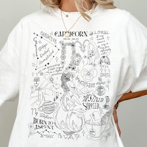 山羊座シャツ 星座Tシャツ 山羊座トップス 占星術バースデーシャツ 天体アファメーションシャツ 山羊座ギフト ママと娘の誕生花Tシャツ