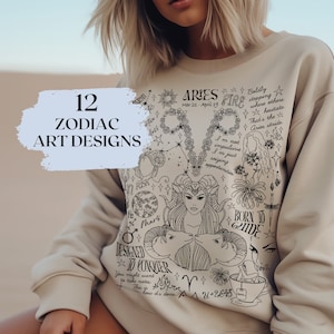 Aries Sweatshirt Zodiac Personalized Affirmation Crewneck Whimsical Astrology Birthday Aries Gift Women Daughter Mom Mothers day Gift Wife