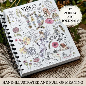 Zodiac Journal Spiral Notebook Astrology Diary Birthday Gift Yoga Spiritual Affirmation Gratitude Planner Personalized New Years Gift Mom