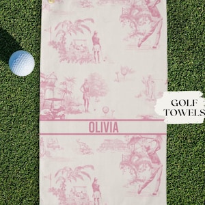 Custom Golf Towel Gift Women Ladies Pink Golf Accessories Personalized Birthday Gift Christmas Stocking Stuffer Secret Santa Golfing Gift
