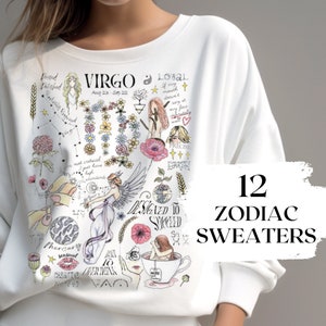 Virgo Sweatshirt Zodiac Sweater Cotton Horoscope Hoodie Astrology Cool Birthday Cancer Gifts Daughter Best Friend Birthday Party Keepsake