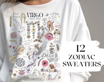 Virgo Sweatshirt Zodiac Sweater Cotton Horoscope Hoodie Astrology Cool Birthday Cancer Gifts Daughter Best Friend Birthday Party Keepsake