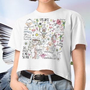 Yoga Crop Top Summer Meditation Spiritual Shirt Peace Affirmation Tee Mindfulness Tee Hippie Buddha Self Care Yoga Teacher Gift Mother