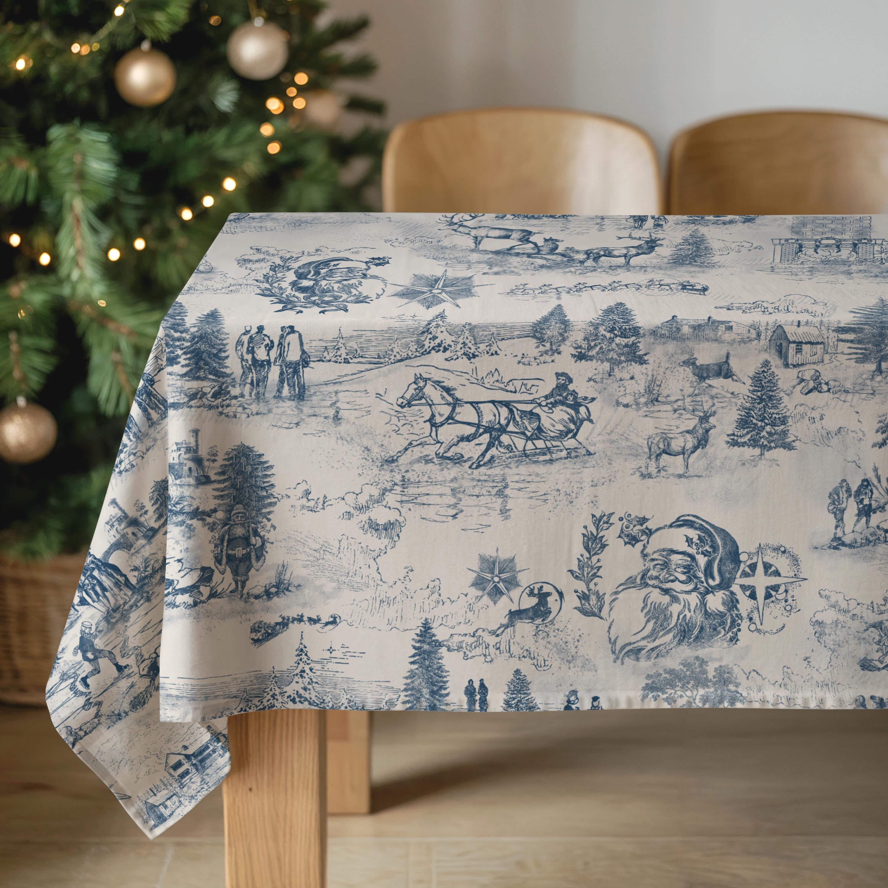 ニュートラルなクリスマストワルテーブルクロス クラシックなサンタ