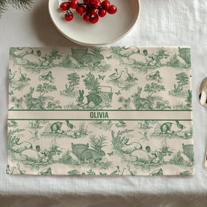 Ostertischdecke Grün Hase Toile Tischwäsche Frühling Dekor Esszimmer Tischdecke Familie Party Dekoration Osterei Bild 9