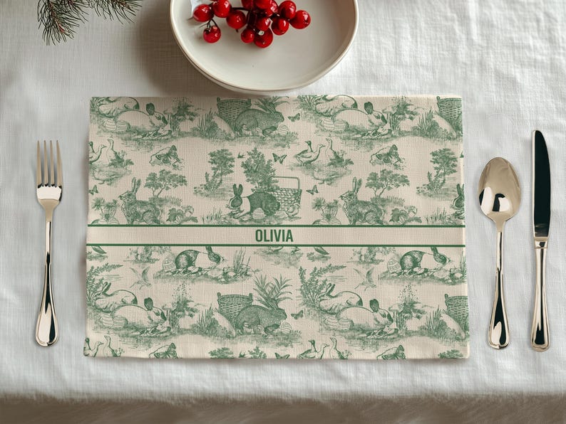 Ostertischdecke Grün Hase Toile Tischwäsche Frühling Dekor Esszimmer Tischdecke Familie Party Dekoration Osterei Bild 9