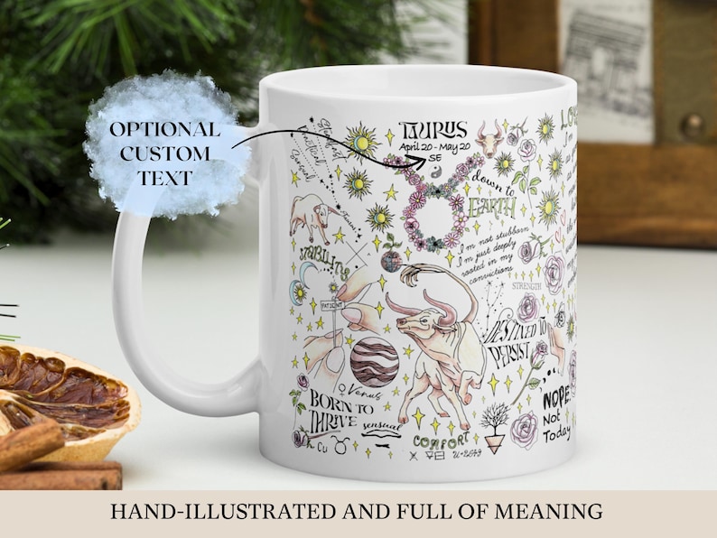 Taza del zodíaco personalizada Taza de café Géminis Astrología caprichosa Leo Cumpleaños Cáncer Recuerdo de fiesta familiar Piscis Afirmación de bruja Regalo Hija imagen 3