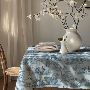 Ostertischdecke Grün Hase Toile Tischwäsche Frühling Dekor Esszimmer Tischdecke Familie Party Dekoration Osterei Bild 13