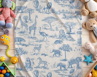 Coperta per bambini Safari, in tela, con animali della giungla, per culla, per bambini piccoli, regalo di compleanno, decorazione per cameretta dei bambini, a forma di elefante, a forma di giraffa
