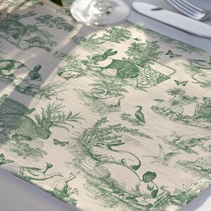 Ostertischdecke Grün Hase Toile Tischwäsche Frühling Dekor Esszimmer Tischdecke Familie Party Dekoration Osterei Bild 11