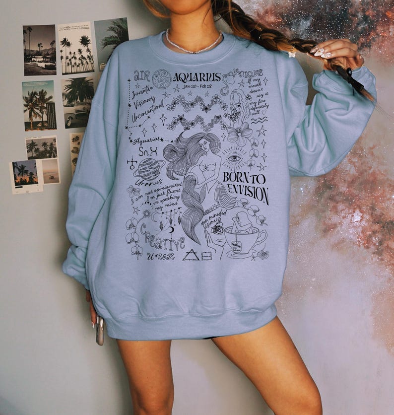 Sweat zodiaque cadeau poissons Bélier pull Affirmation chemise EVJF astrologie anniversaire tenue fête des mères femme taureau cadeau fille image 5