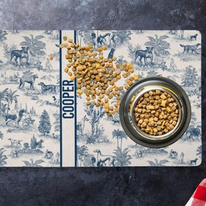 Custom Dog Bowl Mat Bone Shape Personalized Dog Food Feeding Placemat Non Slip Name Toile Luxury Kitchen New Puppy Mother Gift Dog Owner image 20