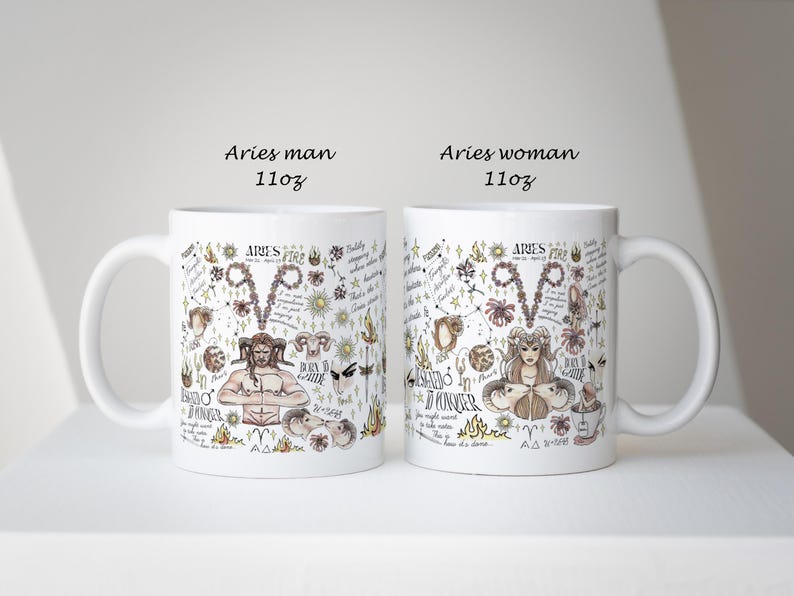 Taza del zodíaco personalizada Taza de café Géminis Astrología caprichosa Leo Cumpleaños Cáncer Recuerdo de fiesta familiar Piscis Afirmación de bruja Regalo Hija imagen 13