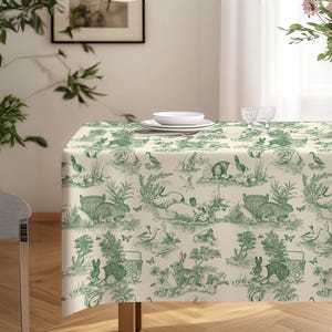 Ostertischdecke Grün Hase Toile Tischwäsche Frühling Dekor Esszimmer Tischdecke Familie Party Dekoration Osterei Bild 5