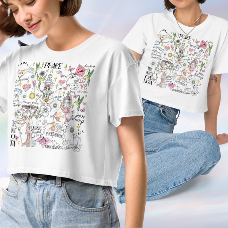 Peace Affirmation Sweatshirt Self Care gift Mental Health Meditation Tee Spiritual Sweater Mindfulness Top Hippie Buddha Yoga Teacher Gift image 8