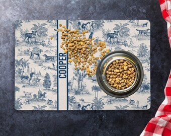 Aangepaste hondenbakmat Gepersonaliseerde hondenvoermat Naam Toile Luxe esthetische placemat Antislipvloermat keukenhond Nieuwe puppy eigenaar cadeau
