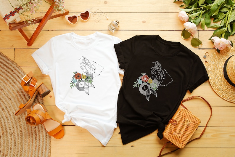 Capricorn Shirt Retro Zodiac Tee Organic Fairycore Top Retro Aesthetic Mermaidcore Tshirt Personalized Cute Capricorn Gifts Daughter Friend image 5