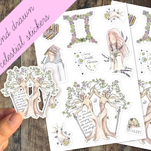 Autocollant Gémeaux Autocollant du zodiaque Autocollant de téléphone Autocollants de carnet de notes Autocollant bouteille d'eau pour ordinateur portable Gobelet d'anniversaire Gémeaux fille cadeau Colocataire DIY