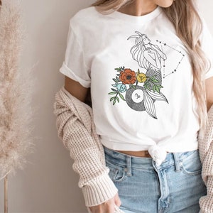 Capricorn Shirt Retro Zodiac Tee Organic Fairycore Top Retro Aesthetic Mermaidcore Tshirt Personalized Cute Capricorn Gifts Daughter Friend image 3