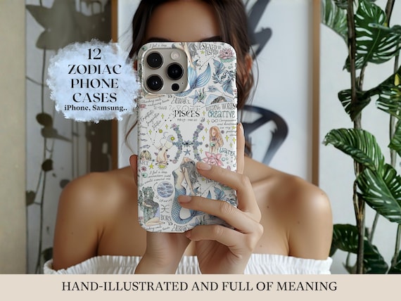 Zodiac Tough Phone Case iPhone 17 Astrology Case Cute Pisces Celestial Birthday Gift Daughter Small Whimsical Phone Case Mother Outfit