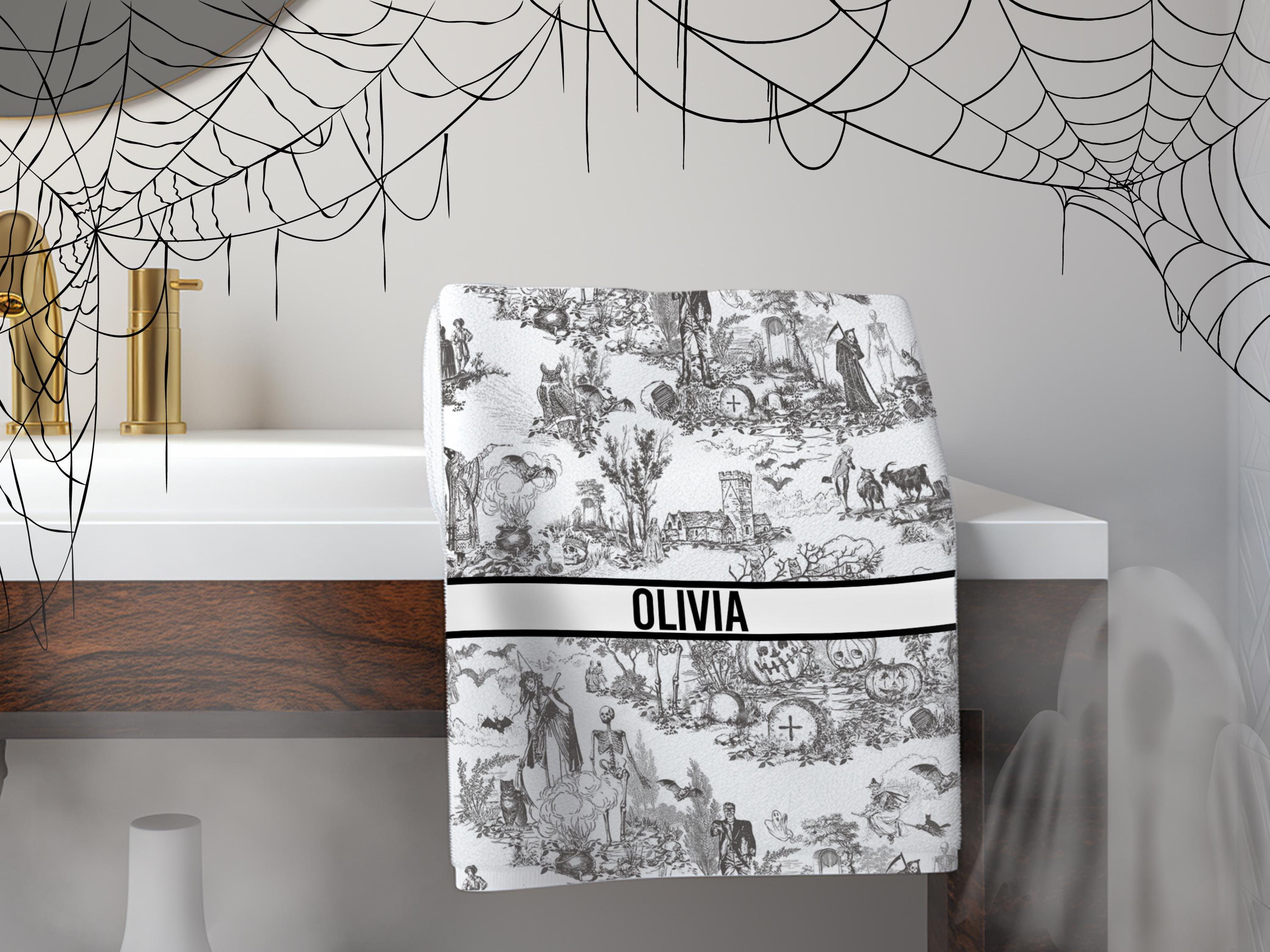 Gothic Towel Custom Goth Beach Towel Skeleton Witch Coffin Towel Gothic Bachelorette Party Favor Horror Beach Towel Creepy Decor Halloween