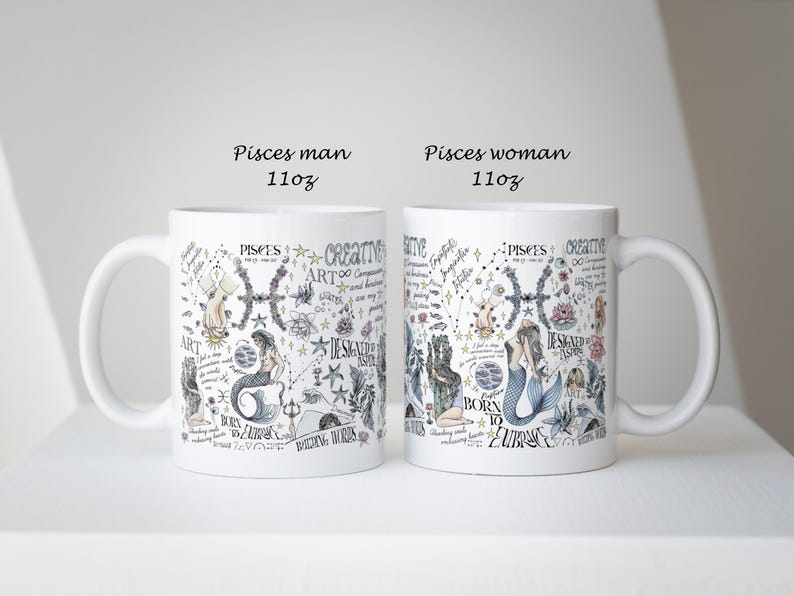 Taza del zodíaco personalizada Taza de café Géminis Astrología caprichosa Leo Cumpleaños Cáncer Recuerdo de fiesta familiar Piscis Afirmación de bruja Regalo Hija imagen 12
