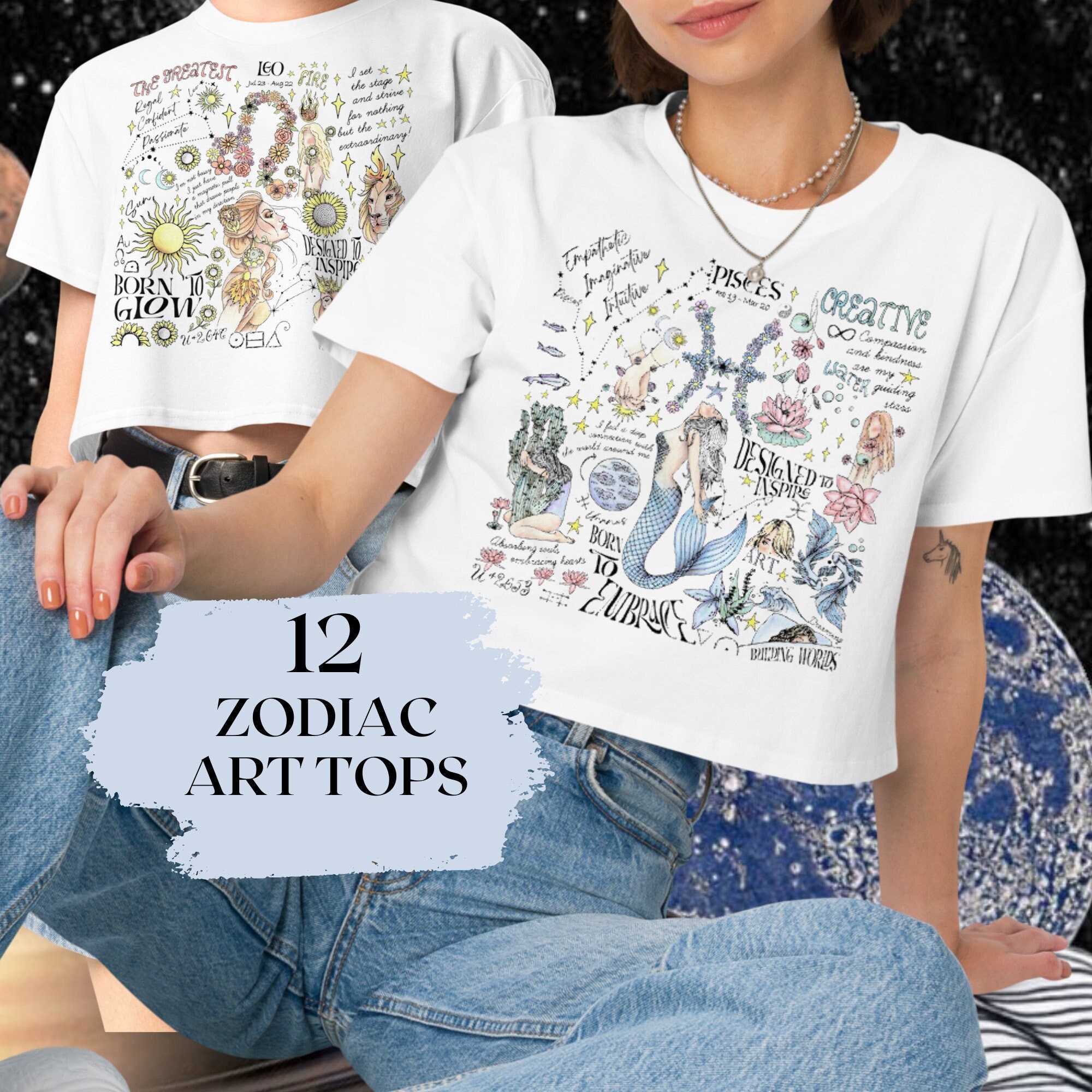 Zodiac Crop Top - Etsy Zodiac Crop Top - Etsy