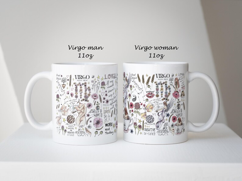 Taza del zodíaco personalizada Taza de café Géminis Astrología caprichosa Leo Cumpleaños Cáncer Recuerdo de fiesta familiar Piscis Afirmación de bruja Regalo Hija imagen 17