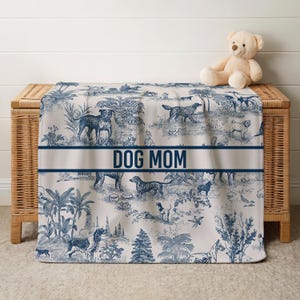 Custom Dog Blanket Gift Personalized Dog Bed Cover Name Dog House Blanket Blue Dog Car Luxury Aesthetic Sofa Cover New Puppy Gift Dog Owner image 5