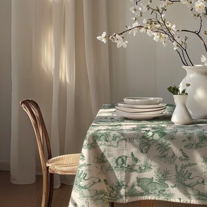 Ostertischdecke Grün Hase Toile Tischwäsche Frühling Dekor Esszimmer Tischdecke Familie Party Dekoration Osterei Bild 3