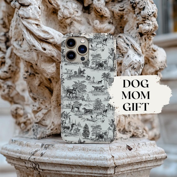 Elegant Dog Phone Case Dog Toile iPhone 17 Case Dog Toile Phone Case Small Birthday Gift Dog Mom Gift Dog Lover Luxury Aesthetic Phone Case