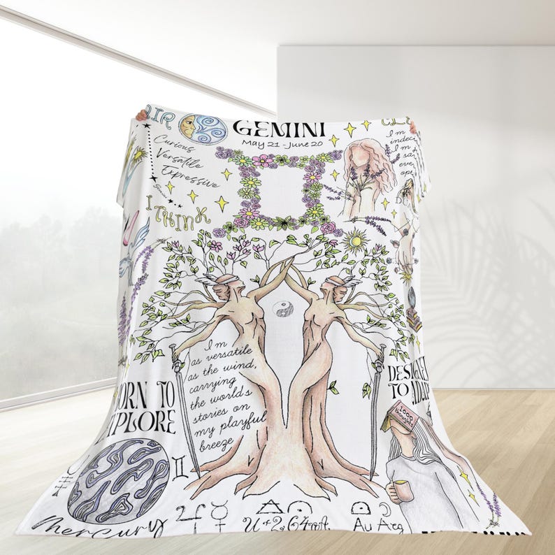 Zodiac Blanket Pisces Sagittarius Soft Throw Astrology Comforter Gift Birthday Decor Capricorn Personalized Mothers Day Gift for Women image 14