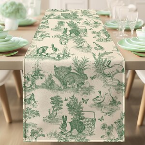 Ostertischdecke Grün Hase Toile Tischwäsche Frühling Dekor Esszimmer Tischdecke Familie Party Dekoration Osterei Bild 6