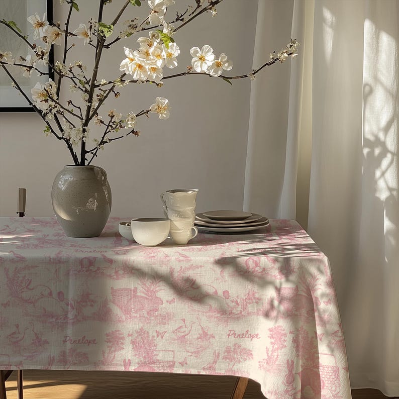 Ostertischdecke Grün Hase Toile Tischwäsche Frühling Dekor Esszimmer Tischdecke Familie Party Dekoration Osterei Bild 12