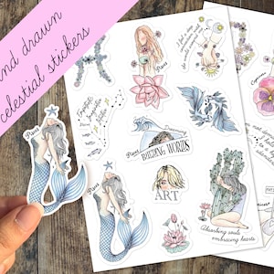 Vissen sticker dierenriem sticker pack tiener meisje laptop waterfles sticker beker verjaardag vissen cadeau bestie DIY verjaardagskaart uitnodiging