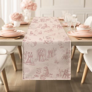 Bieżnik na stół weselny w kolorze jasnoróżowym, dekoracja na rocznicę ślubu, bieżnik na stół w kolorze klasycznego brudnego różu, dekoracja na rocznicę ślubu