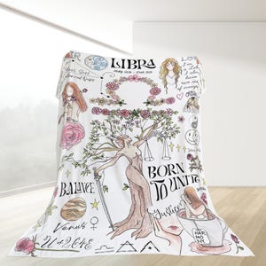 Zodiac Blanket Pisces Sagittarius Soft Throw Astrology Comforter Gift Birthday Decor Capricorn Personalized Mothers Day Gift for Women image 18