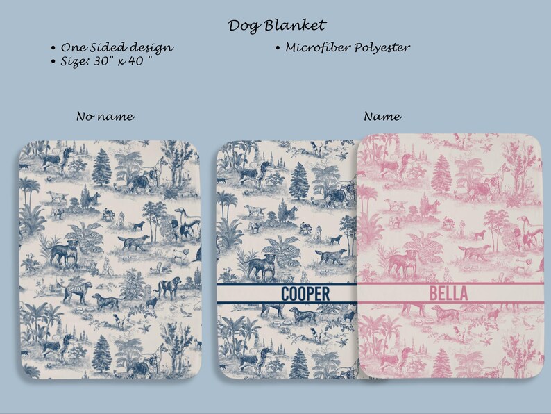 Custom Dog Blanket Gift Personalized Dog Bed Cover Name Dog House Blanket Blue Dog Car Luxury Aesthetic Sofa Cover New Puppy Gift Dog Owner image 8